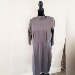 Grey dress with pleather sides!